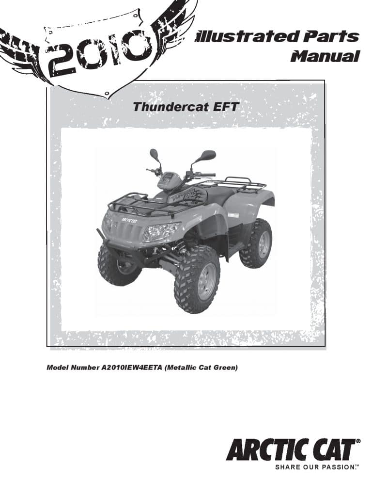 ARCTIC CAT 2010 1000 EFT homologated part manual PDF Download