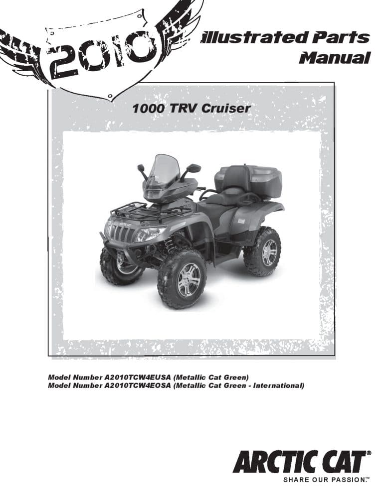 ARCTIC CAT 2010 1000 TRV Cruiser - Metallic Green part manual PDF Download