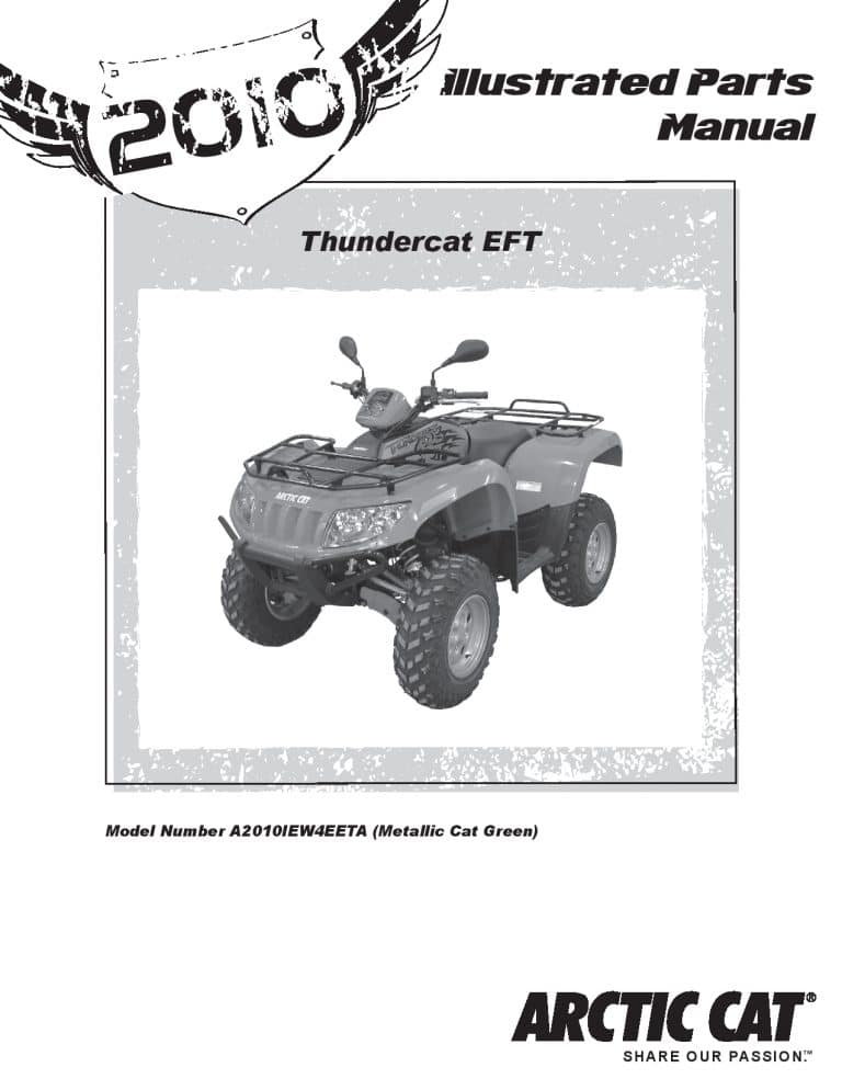 ARCTIC CAT 2010 1000 Thunder Cat MG EFT Homologated part manual PDF Download