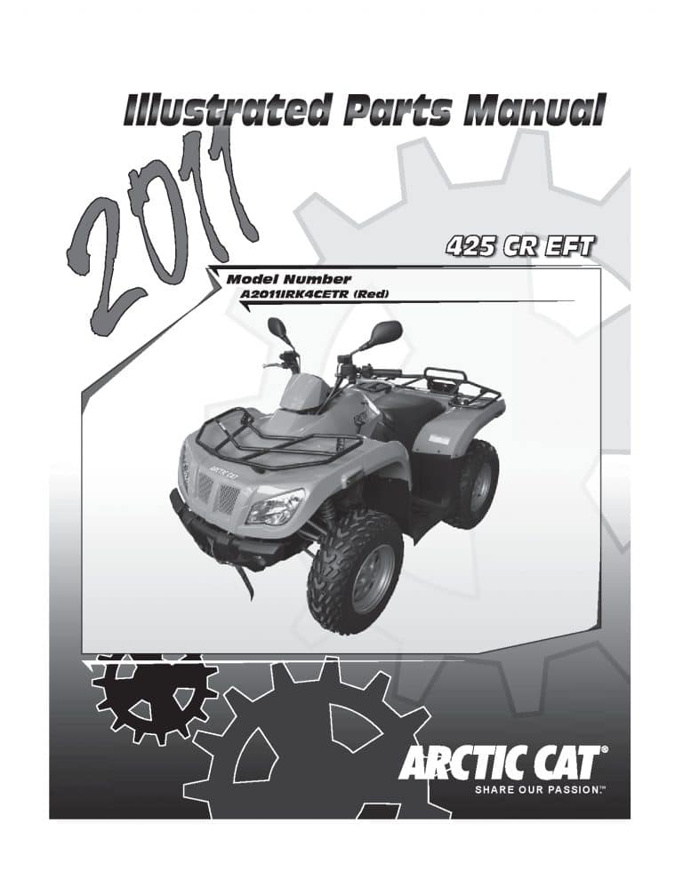 ARCTIC CAT 2011 425 EFT IPM R homologated part manual PDF Download