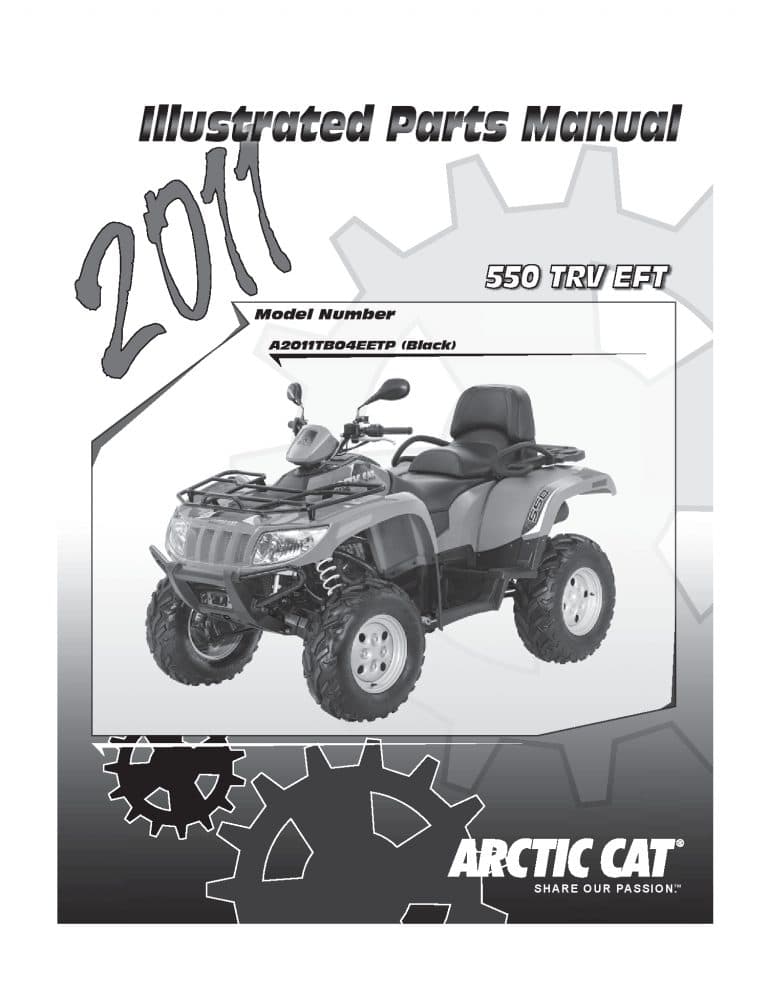 ARCTIC CAT 2011 550 TRV EFT LC IPM BL homologated part manual PDF Download