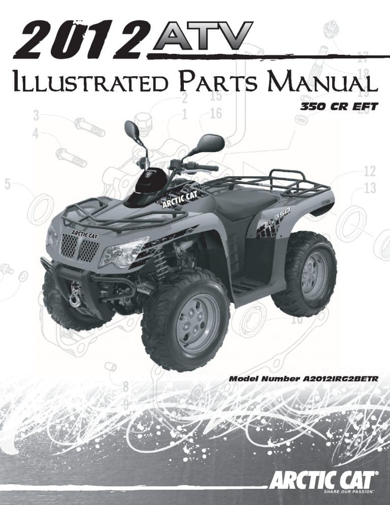 ARCTIC CAT 2012 350 CR EFT R homologated part manual PDF Download