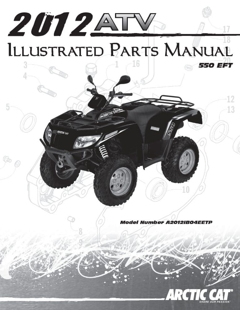 ARCTIC CAT 2012 550 EFT IPM BL homologated part manual PDF Download