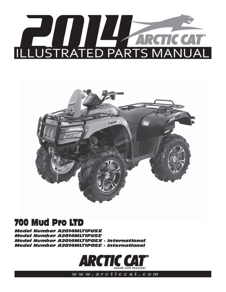 ARCTIC CAT 2014 700 Mud Pro LTD part manual PDF Download