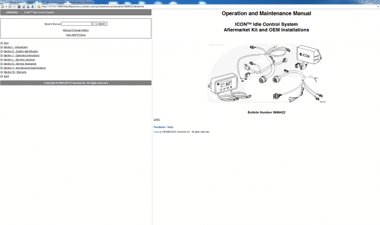 Cummins Operation and Maintence Manual ICON Idle Control System PDF Download