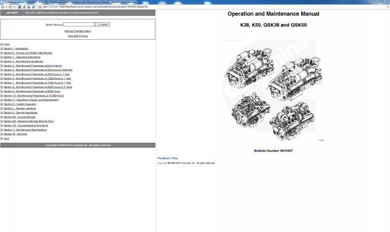 Cummins Operation and Maintence Manual K38 K50 QSK38 and QSK50 Engine PDF Download