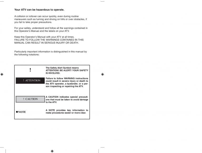 ARCTIC CAT 400 EN Operation manual PDF Download