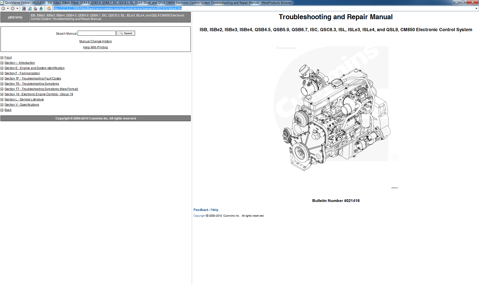Cummins Troubleshooting and Repair Manual ISB ISBe QSB QSC ISL QSL CM850 Electronic Control System PDF Download