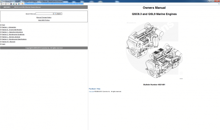 Cummins QSC8.3 and QSL9 Marine Owners Manual PDF Download