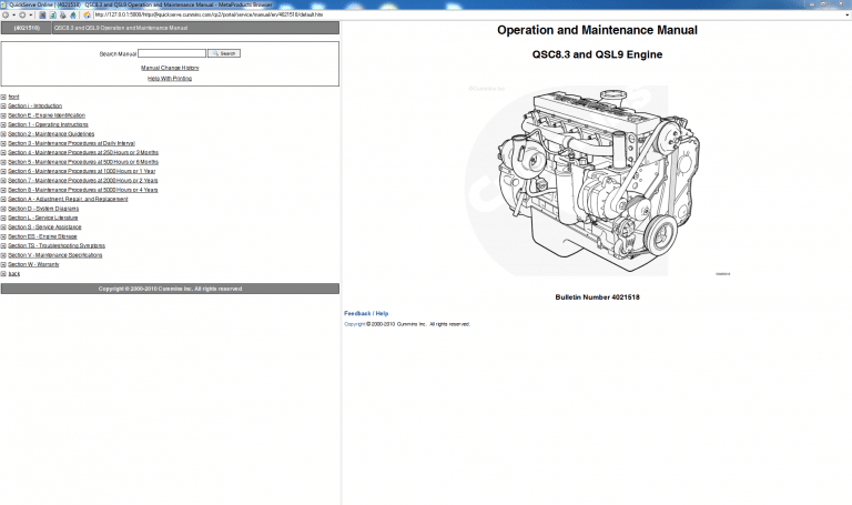 Cummins Operation and Maintence Manual QSC8.3 and QSL9 Engine PDF Download