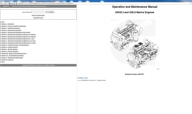 Cummins Operation and Maintence Manual QSC8.3 and QSL9 Marine Engine PDF Download