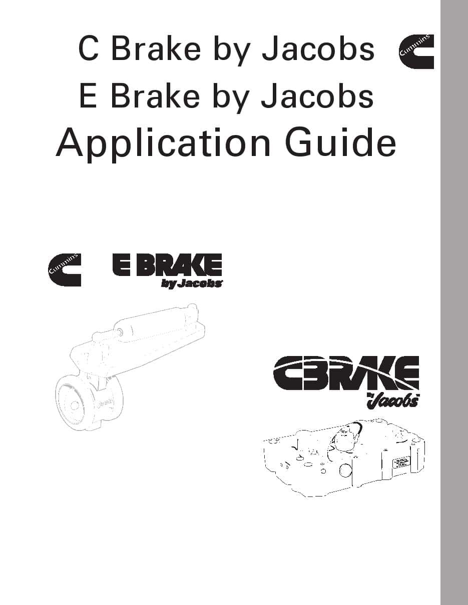 Cummins Jacobs Brake Model C & E Manual PDF Download Service manual Repair manual PDF Download