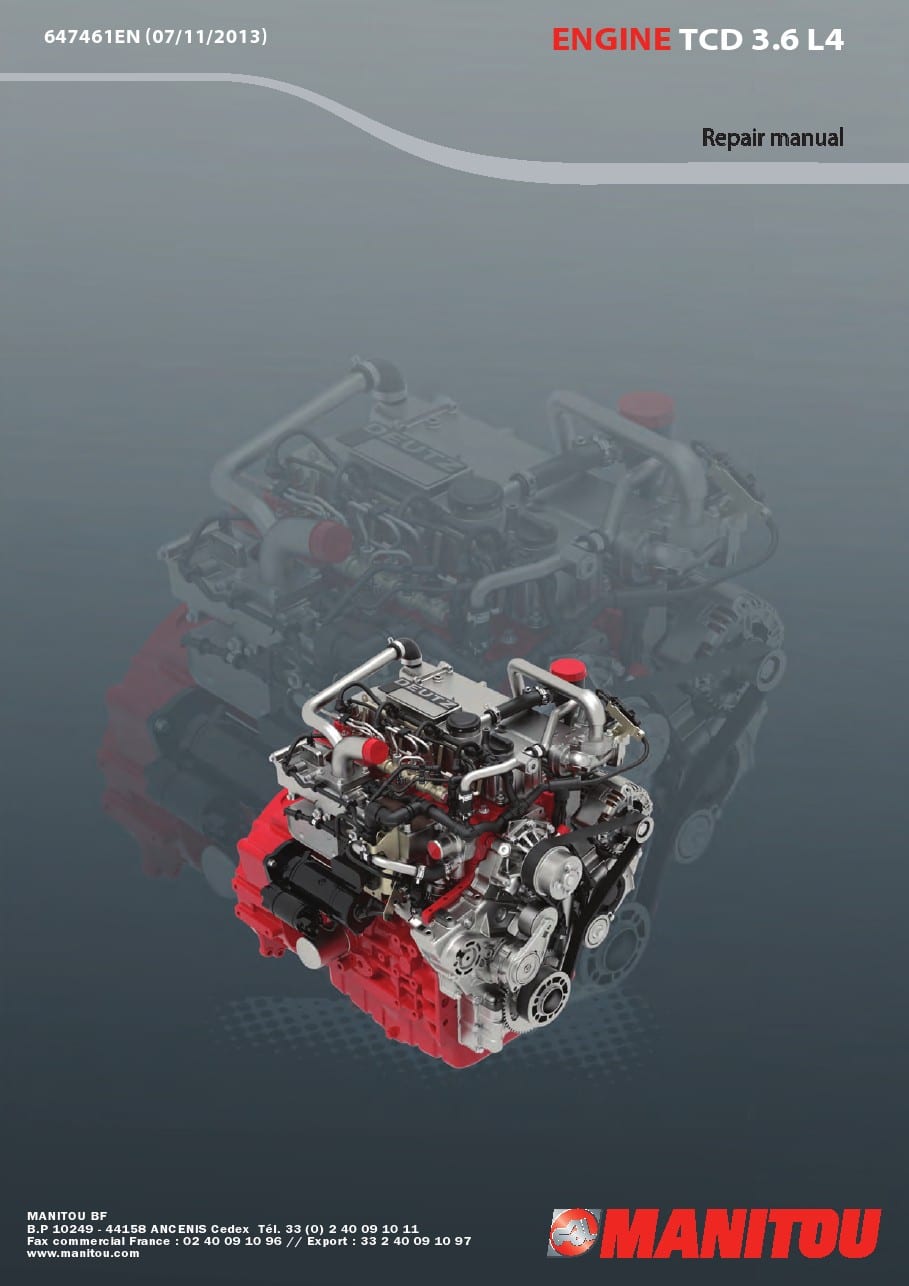 DEUTZ ENGINE REPAIR MANUAL TCD 3.6 L4 PDF Download