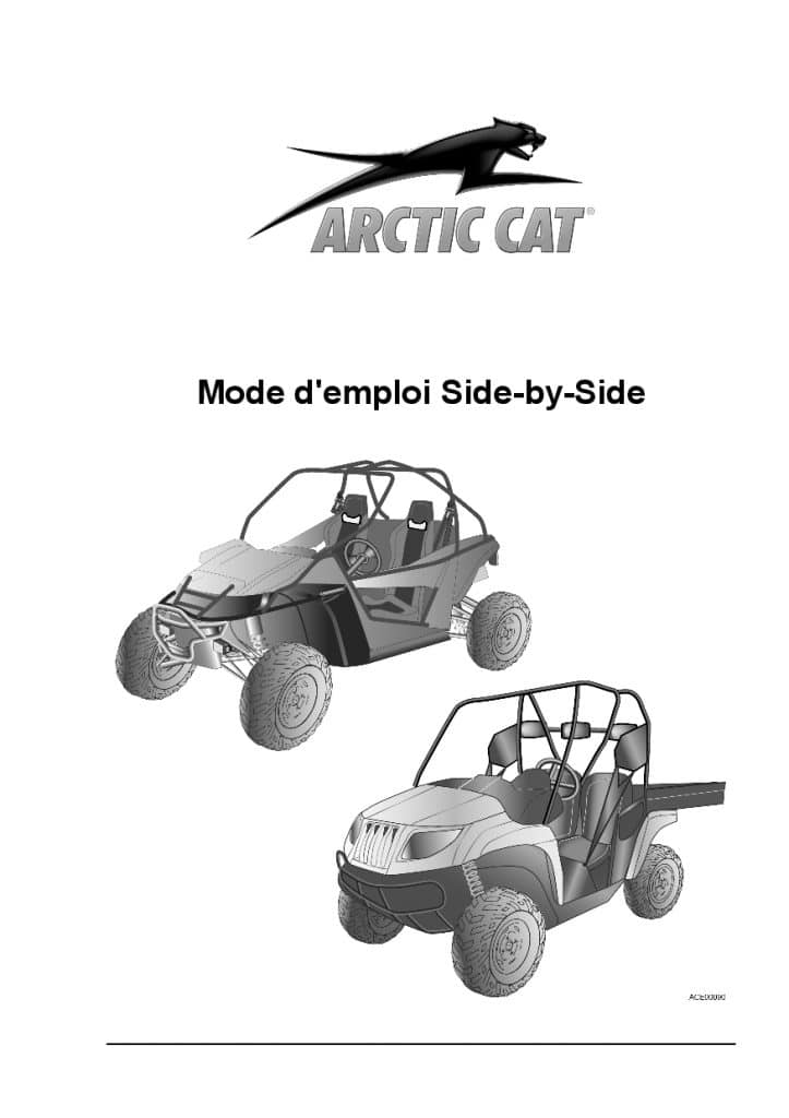 ARCTIC CAT Tous Side by Side Mode d'emploi 2015 French Operation manual PDF Download