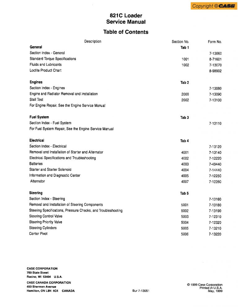 CASE 821C Loader SERVICE MANUAL PDF Download