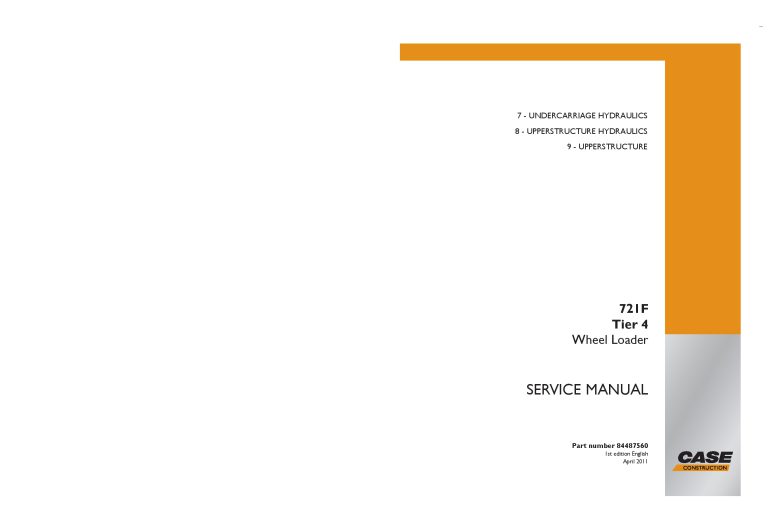 Case 721F Tier 4 Wheel Loader SERVICE MANUAL UNDERCARRIAGE HYDRAULICS-UPPERSTRUCTURE HYDRAULICS-UPPERSTRUCTURE PDF Download