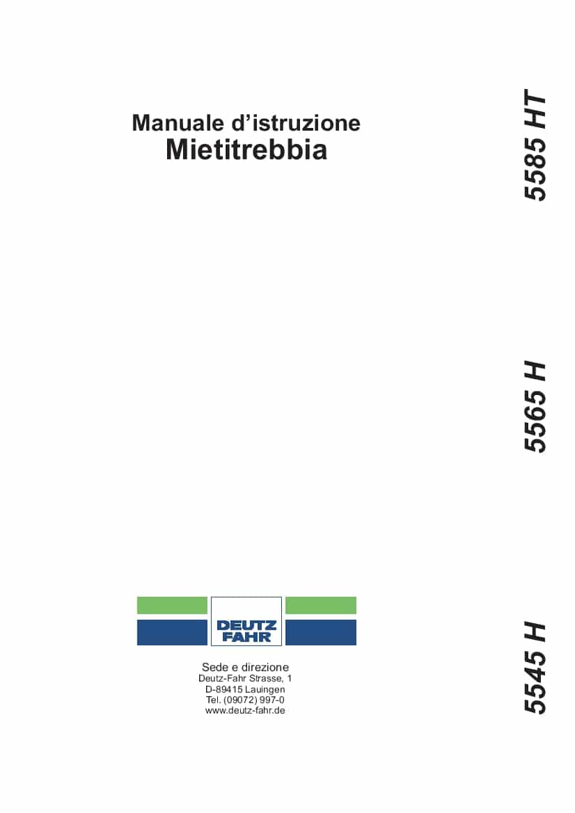 DEUTZ-FAHR 5545H-5565H-5585HT Italiano User Manual PDF Download