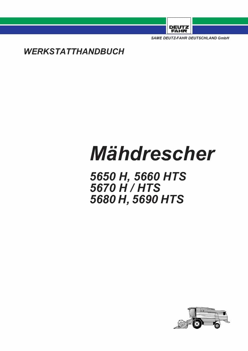 DEUTZ-FAHR 5650-5690 Balance Deutsch Service Workshop Manual PDF Download