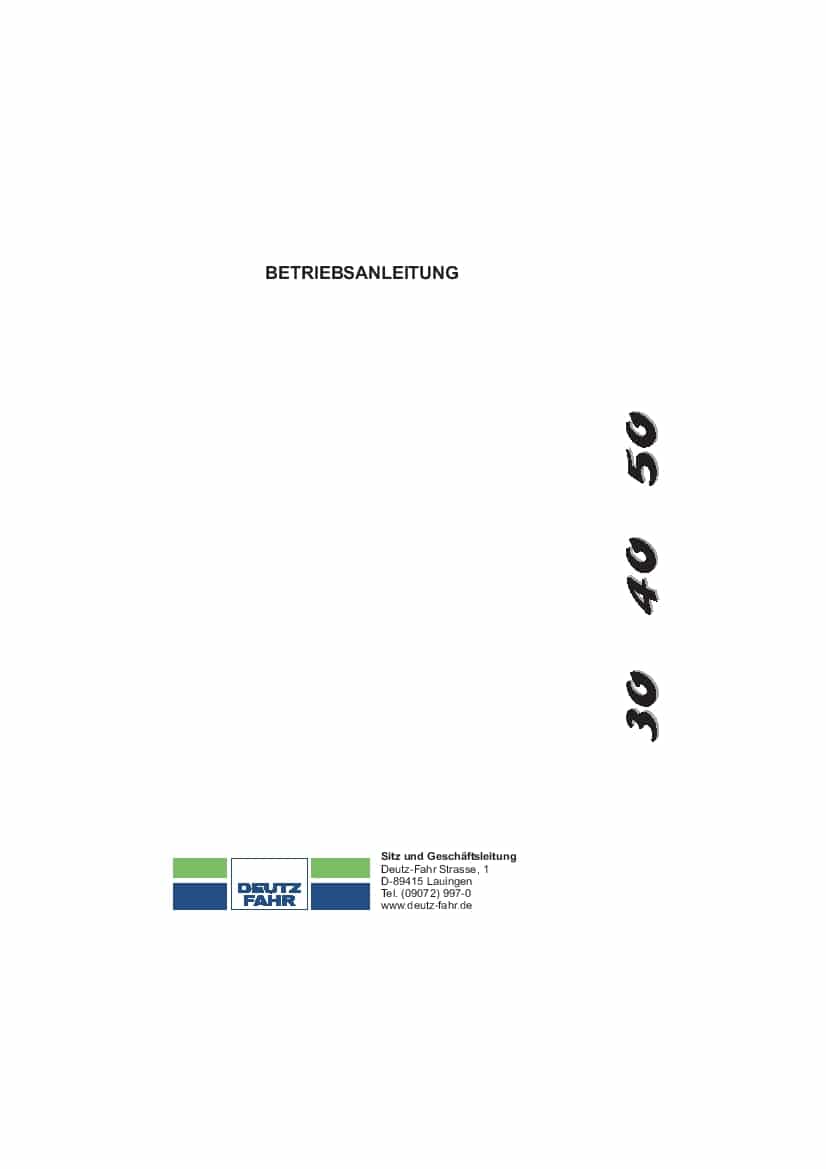 DEUTZ-FAHR AGROKID 30-40-50 Deutsch User Manual PDF Download
