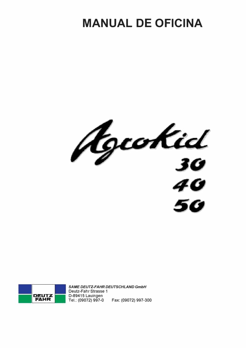 DEUTZ-FAHR AGROKID 30-40-50 Portogues Service Workshop Manual PDF Download