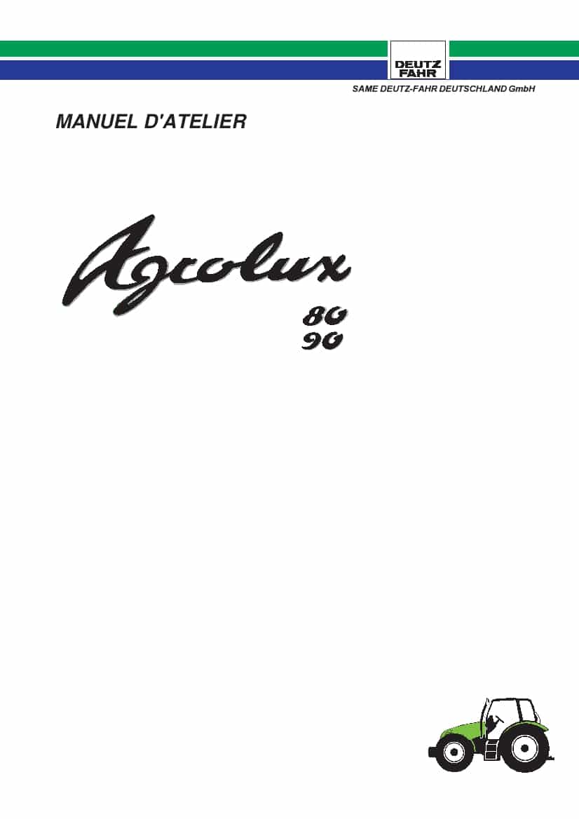 DEUTZ-FAHR AGROLUX 80-90 Francais Service Workshop Manual PDF Download