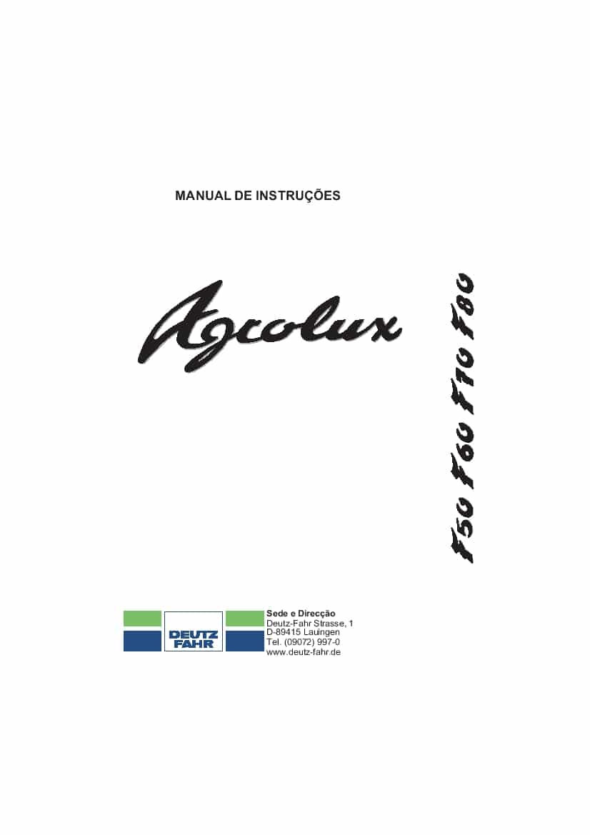 DEUTZ-FAHR AGROLUX F50-F60-F70-F80 Portogues User Manual PDF Download