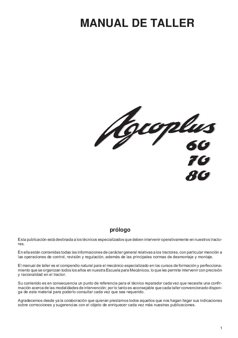 DEUTZ-FAHR AGROPLUS 60-70-80 Espanol Service Workshop Manual PDF Download