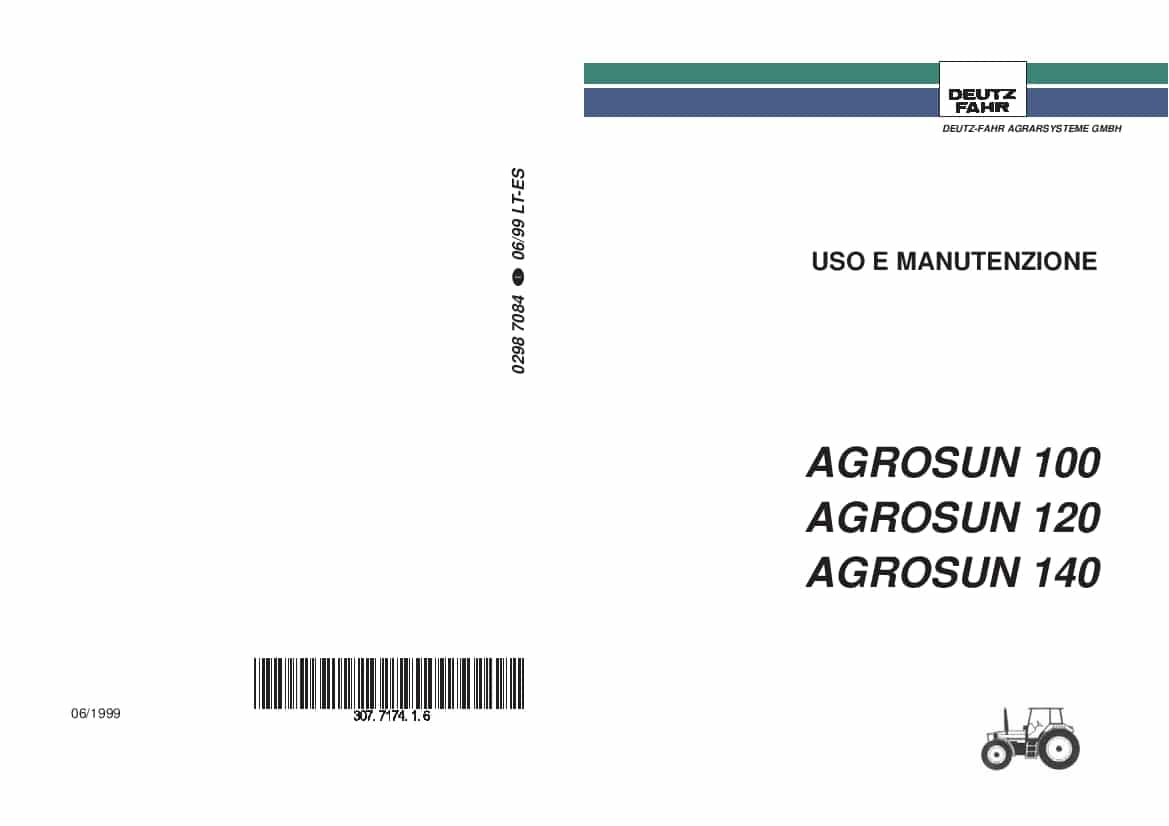 DEUTZ-FAHR AGROSUN 100-120-140 Italiano User Manual PDF Download