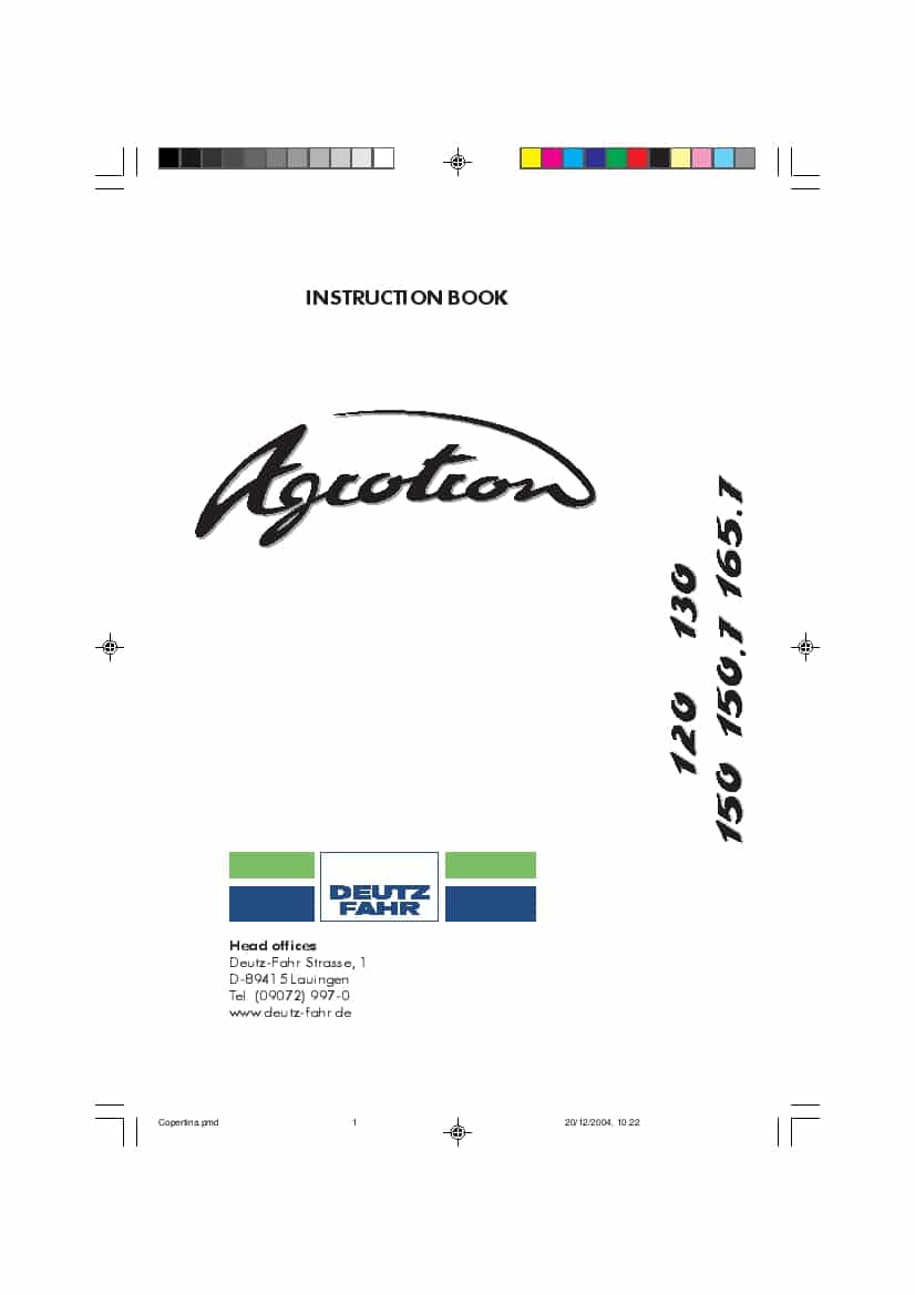 DEUTZ-FAHR AGROTRON 120-130-150-150.7-165.7-180.7 Profiline Deutsch User Manual PDF Download