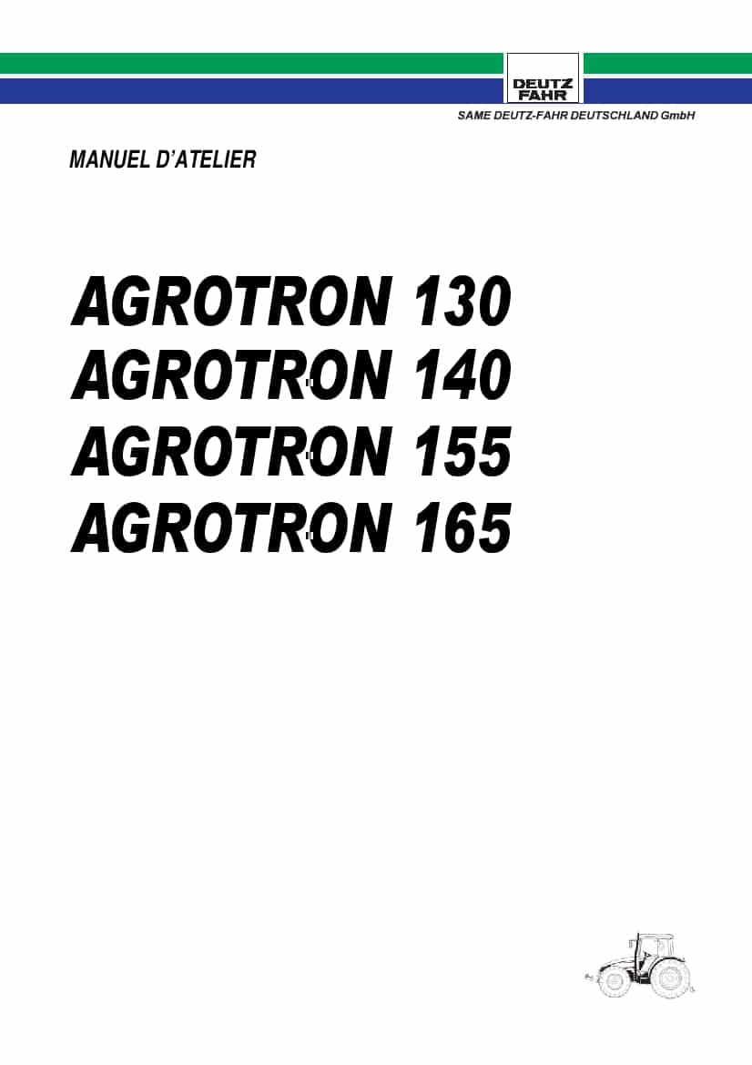 DEUTZ-FAHR AGROTRON 130-140-155-165 MK3 Francais Service Workshop Manual PDF Download