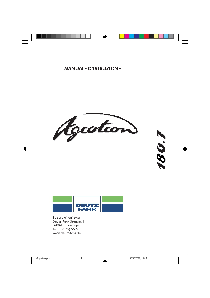 DEUTZ-FAHR AGROTRON 180.7 Italiano User Manual PDF Download