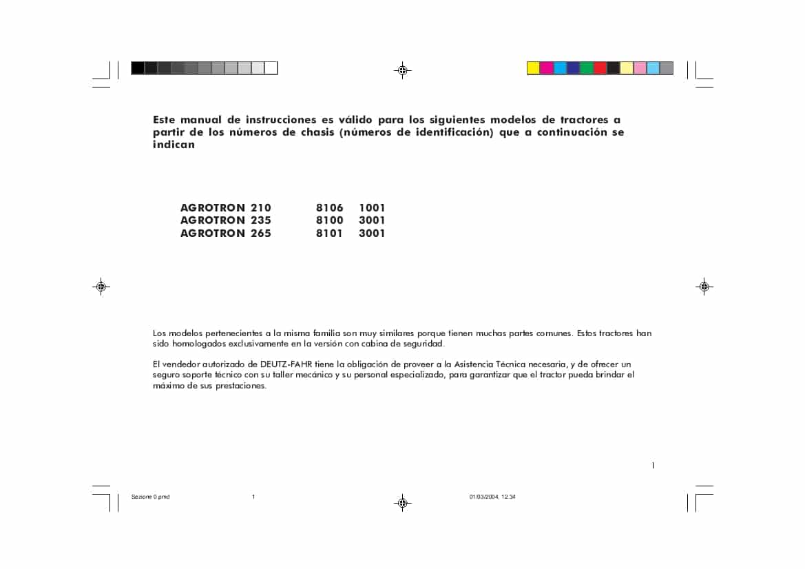 DEUTZ-FAHR AGROTRON 210-235-235 Espanol User Manual PDF Download