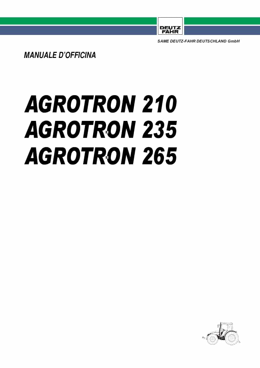 DEUTZ-FAHR AGROTRON 210-235-265 Italiano Service Workshop Manual PDF Download