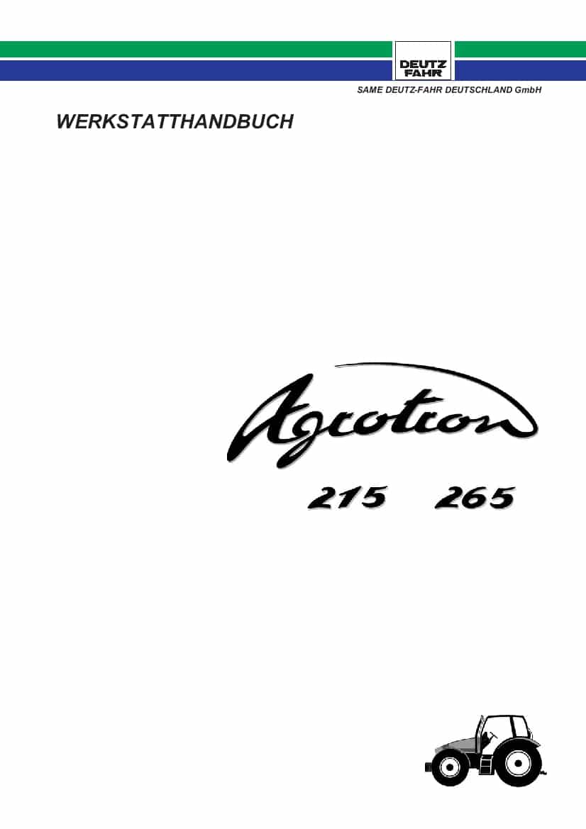 DEUTZ-FAHR AGROTRON 215-265 Deutsch Service Workshop Manual PDF Download