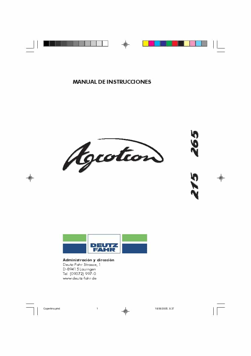 DEUTZ-FAHR AGROTRON 215 265 Espanol User Manual PDF Download