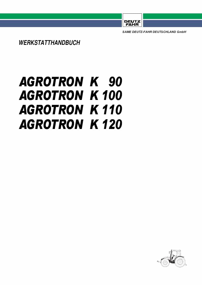 DEUTZ-FAHR AGROTRON K 90-100-110-120 Deutsch Service Workshop Manual PDF Download