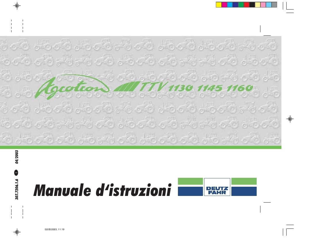 DEUTZ-FAHR AGROTRON TTV 1130-1145-1160 Italiano User Manual PDF Download