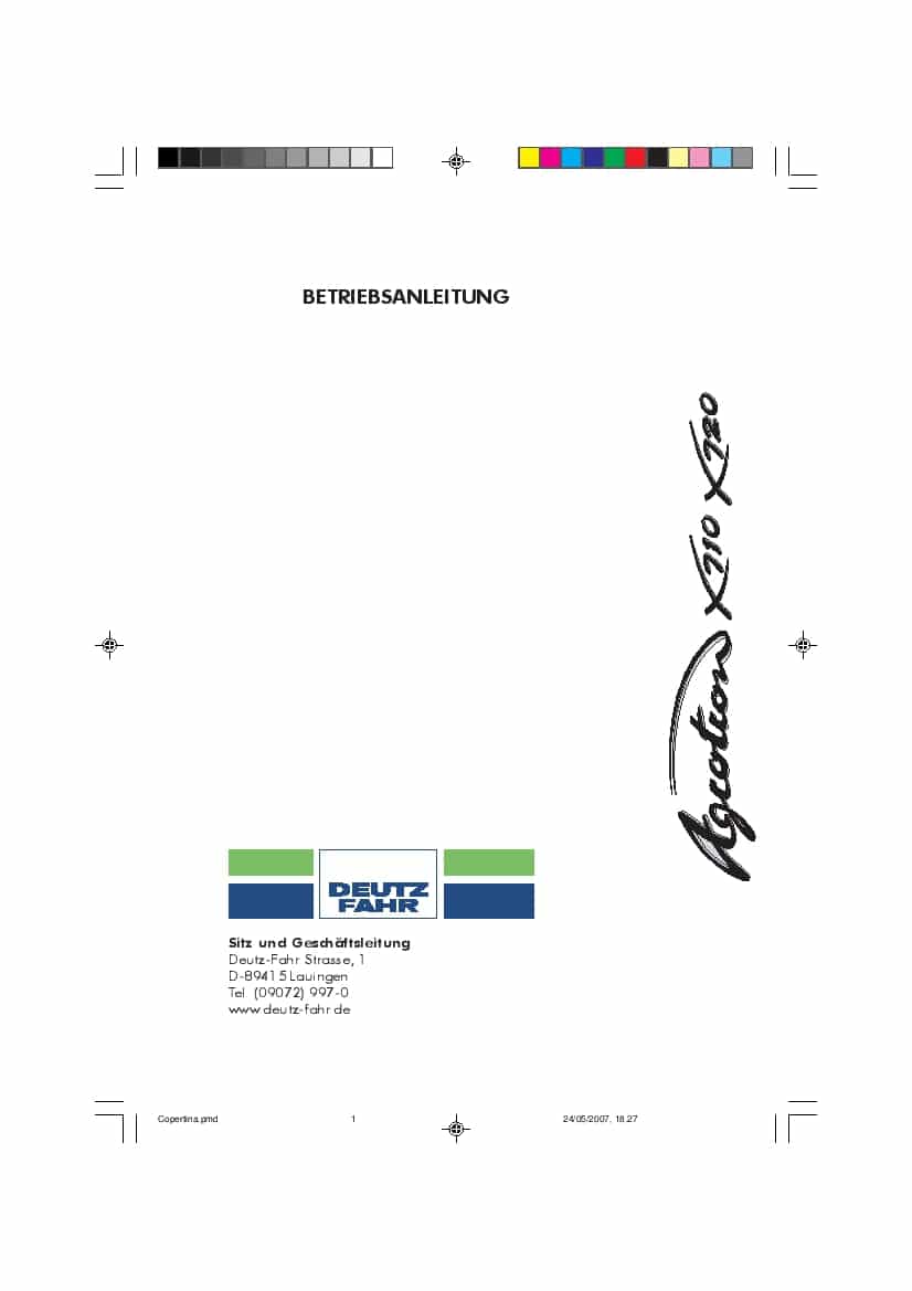 DEUTZ-FAHR AGROTRON X-710 X-720 Deutsch User Manual PDF Download