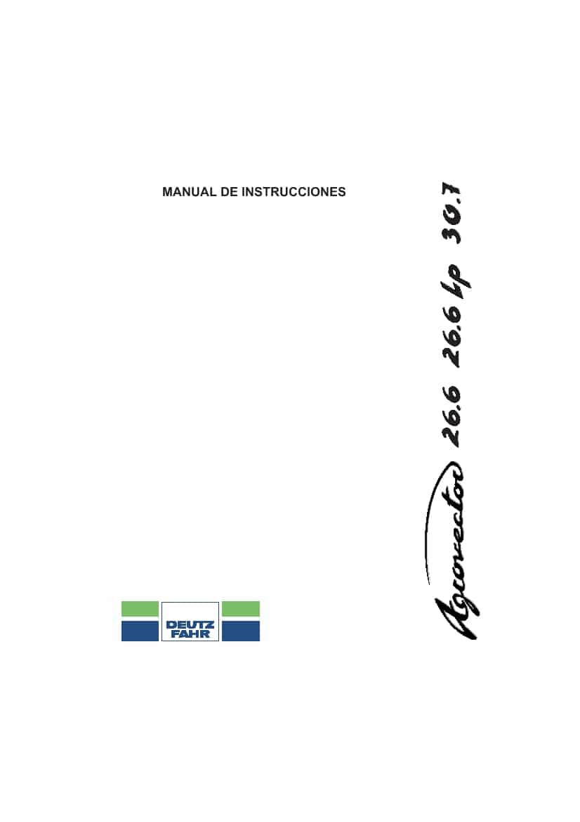 DEUTZ-FAHR AGROVECTOR 26.6-26.6 Lp-30.7 Espanol User Manual PDF Download