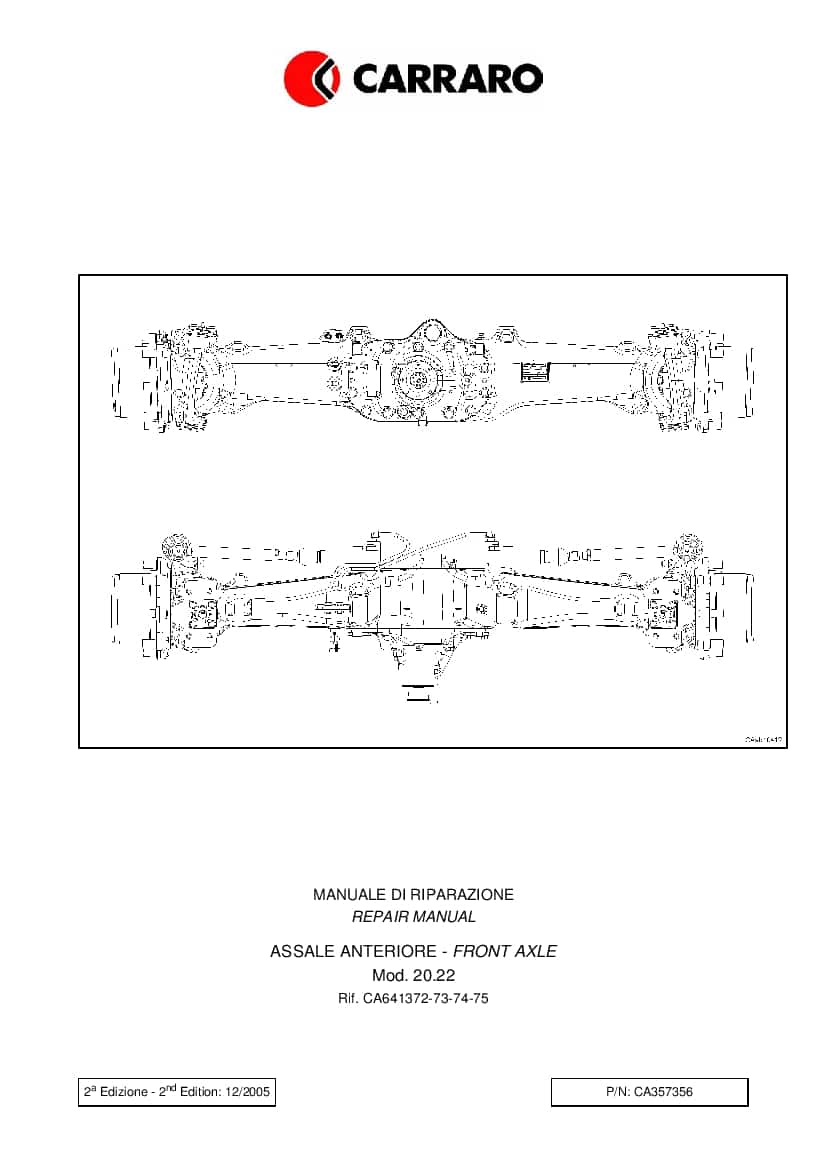 DEUTZ-FAHR FRONT AXLE FOR AGROTRON 120-130 Italiano Service Workshop Manual PDF Download