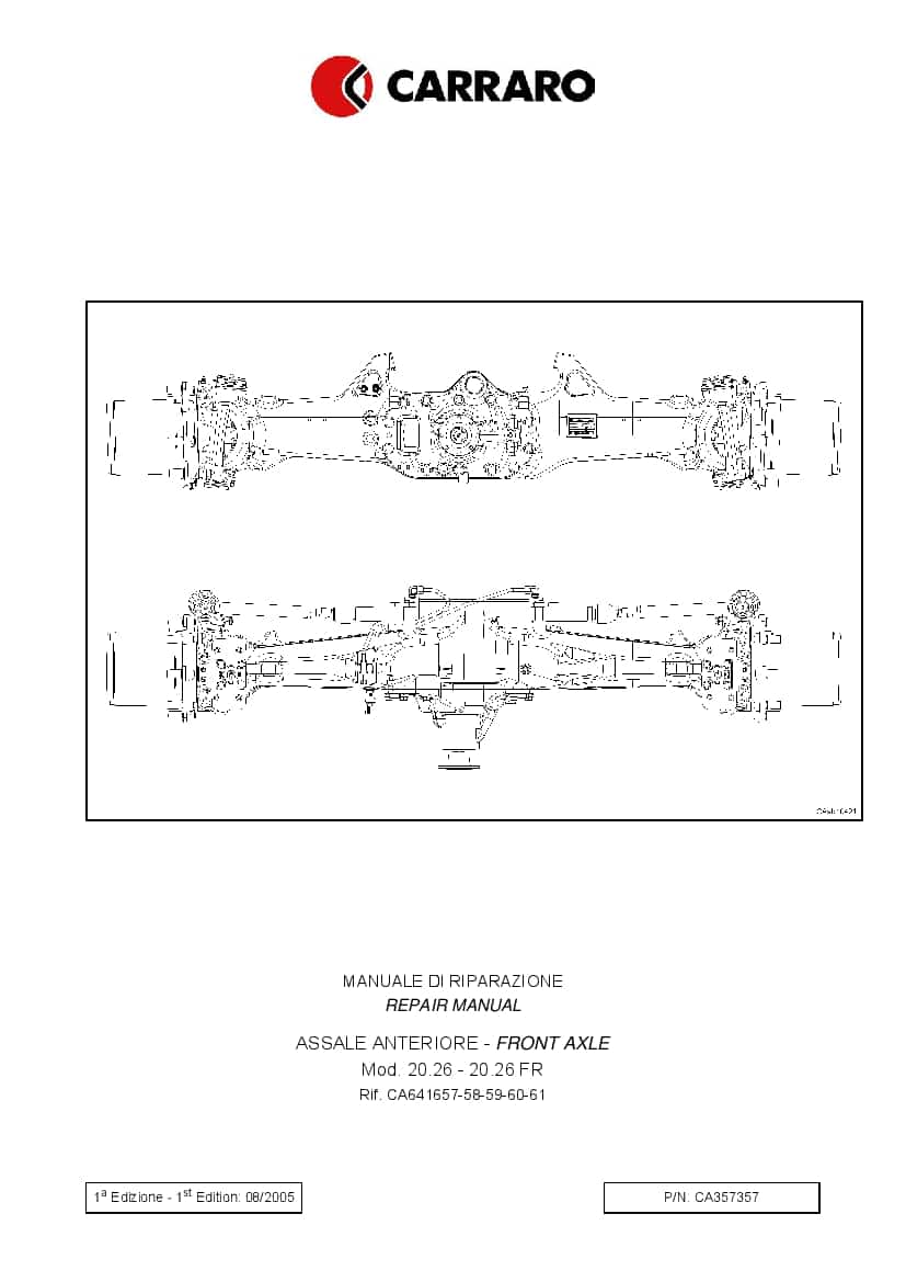 DEUTZ-FAHR FRONT AXLE FOR AGROTRON 150-150.7-165.7 Italiano Service Workshop Manual PDF Download