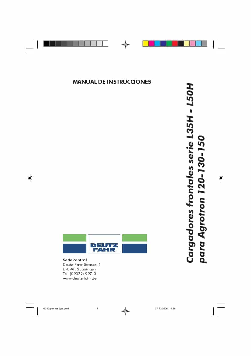 DEUTZ-FAHR FRONT LOADERS - AGROTRON Espanol User Manual PDF Download