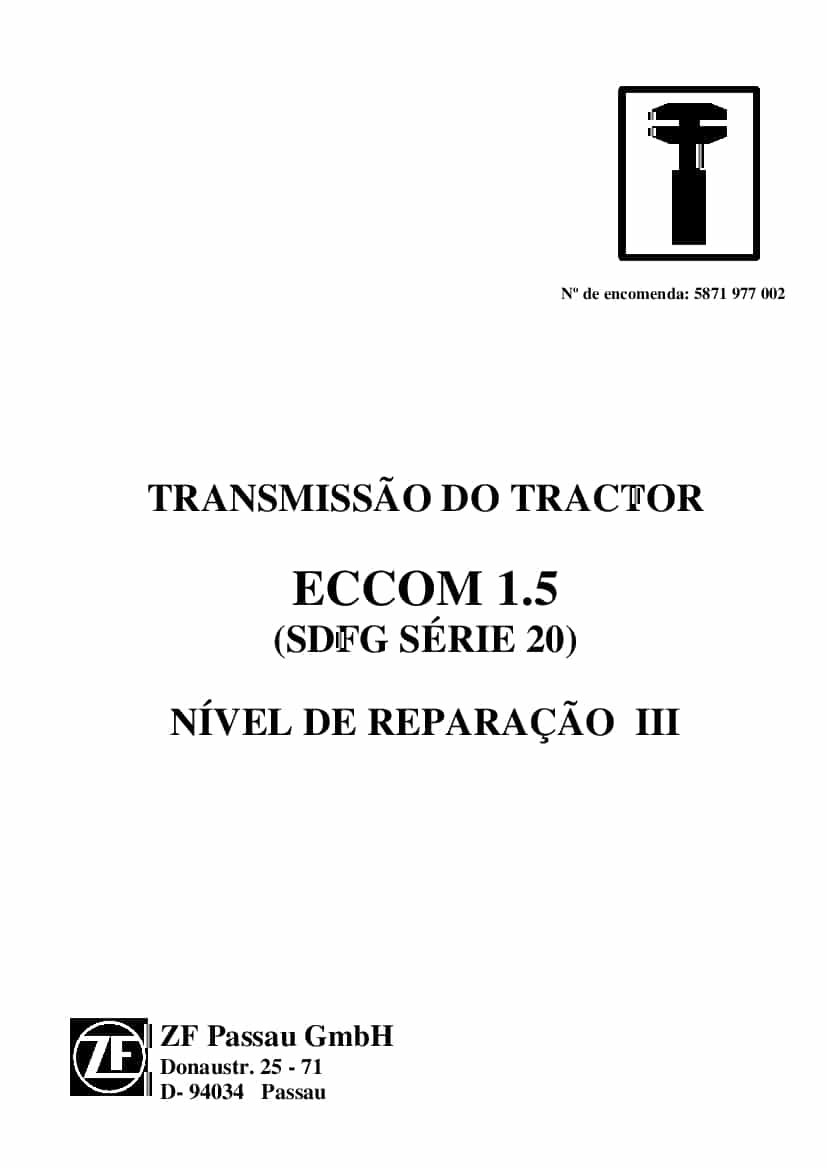 DEUTZ-FAHR TRANSMISSION ECCOM 1.5 Portogues Service Workshop Manual PDF Download
