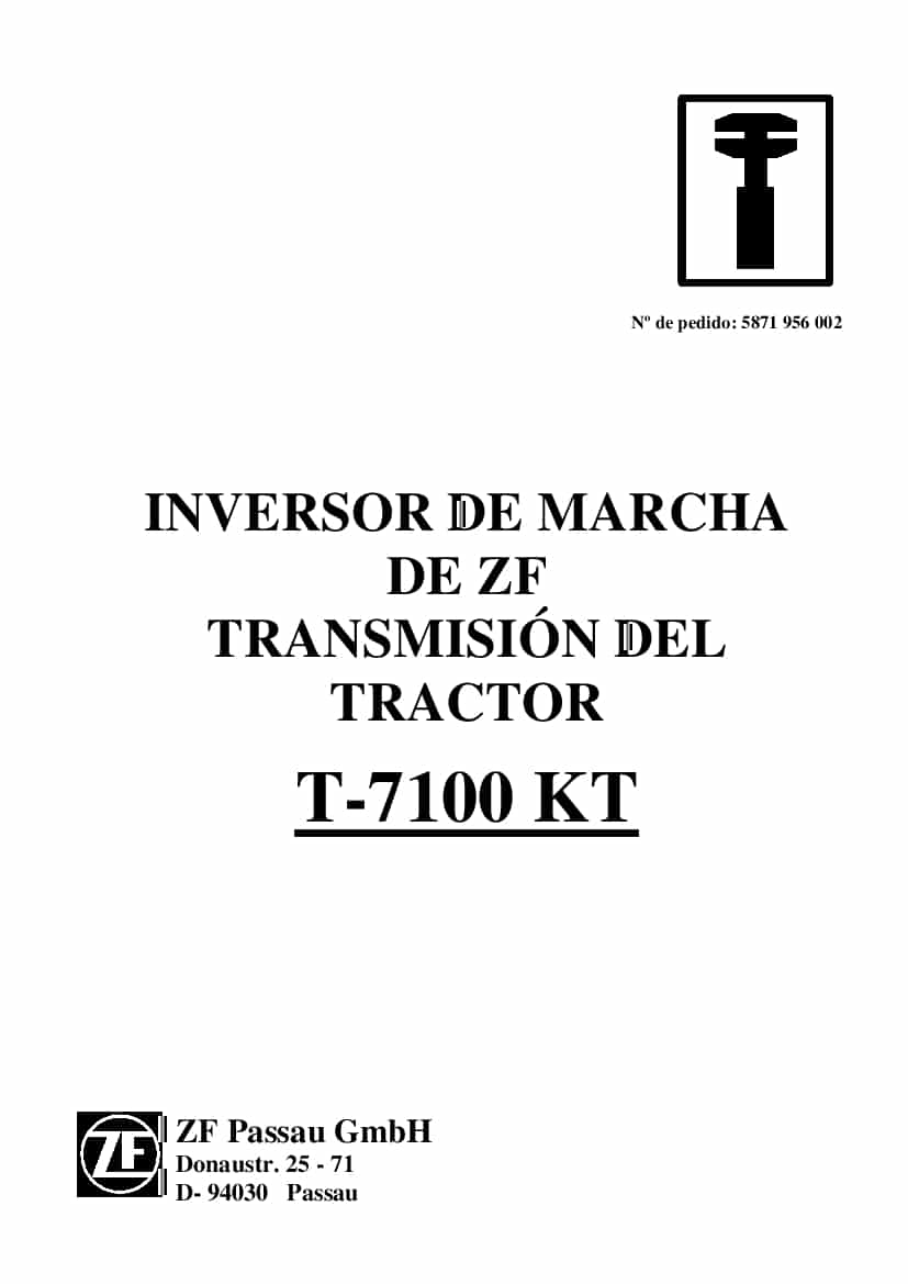 DEUTZ-FAHR TRANSMISSION POWERSHUTTLE T-7100 KT Espanol Service Workshop Manual PDF Download