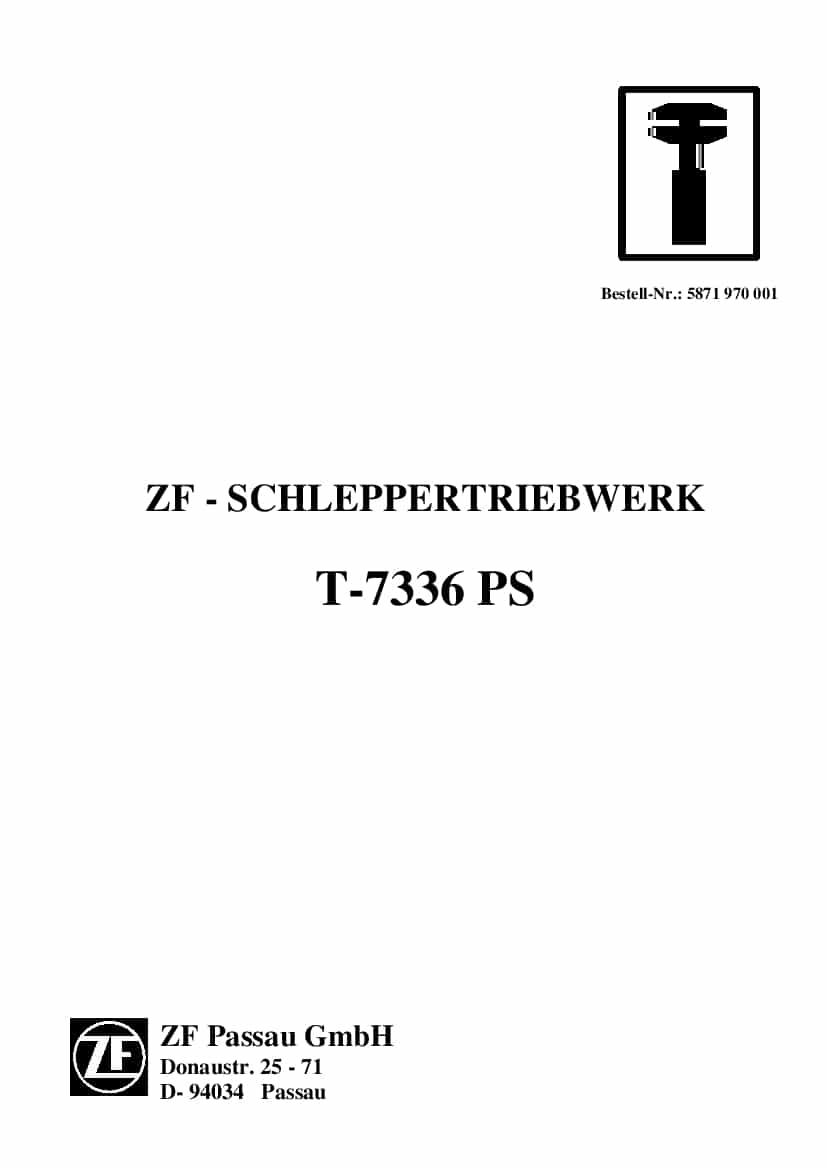 DEUTZ-FAHR TRANSMISSION T-7336 PS Deutsch Service Workshop Manual PDF Download