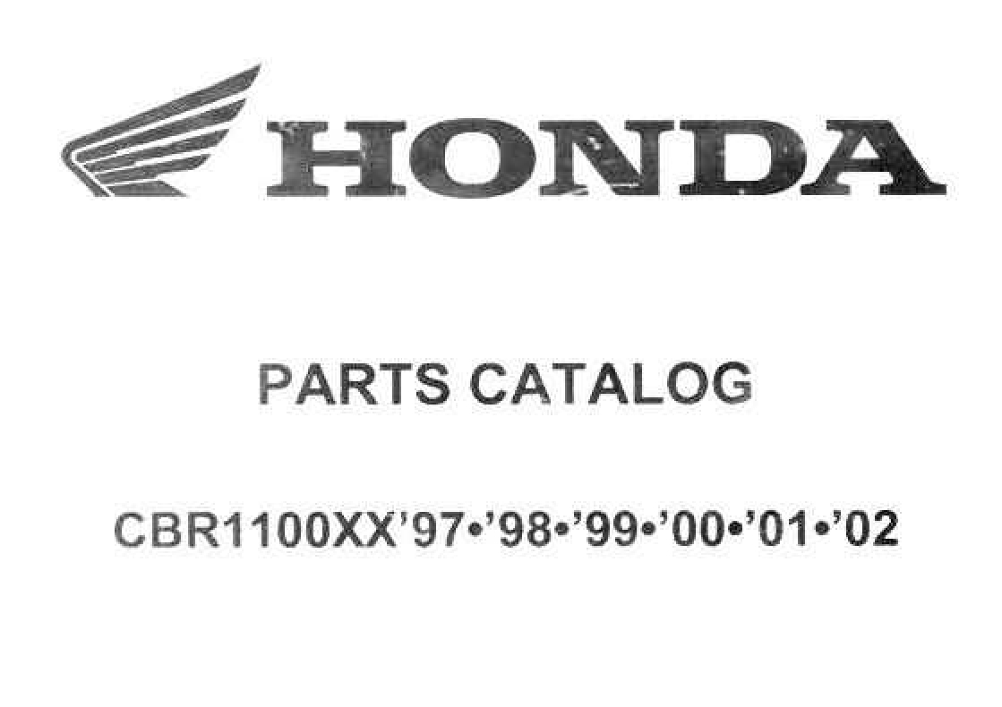 Honda CBR 1100 XX 1997 2002 Parts Manual PDF Download