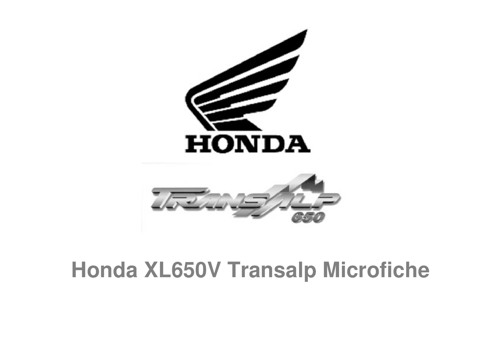 Honda XL 650V Transalp Microfiche PDF Download