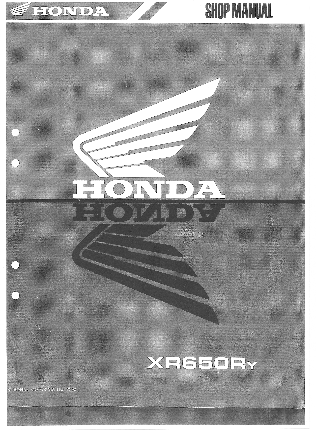 Honda XR 650 R Maintenance manual PDF Download