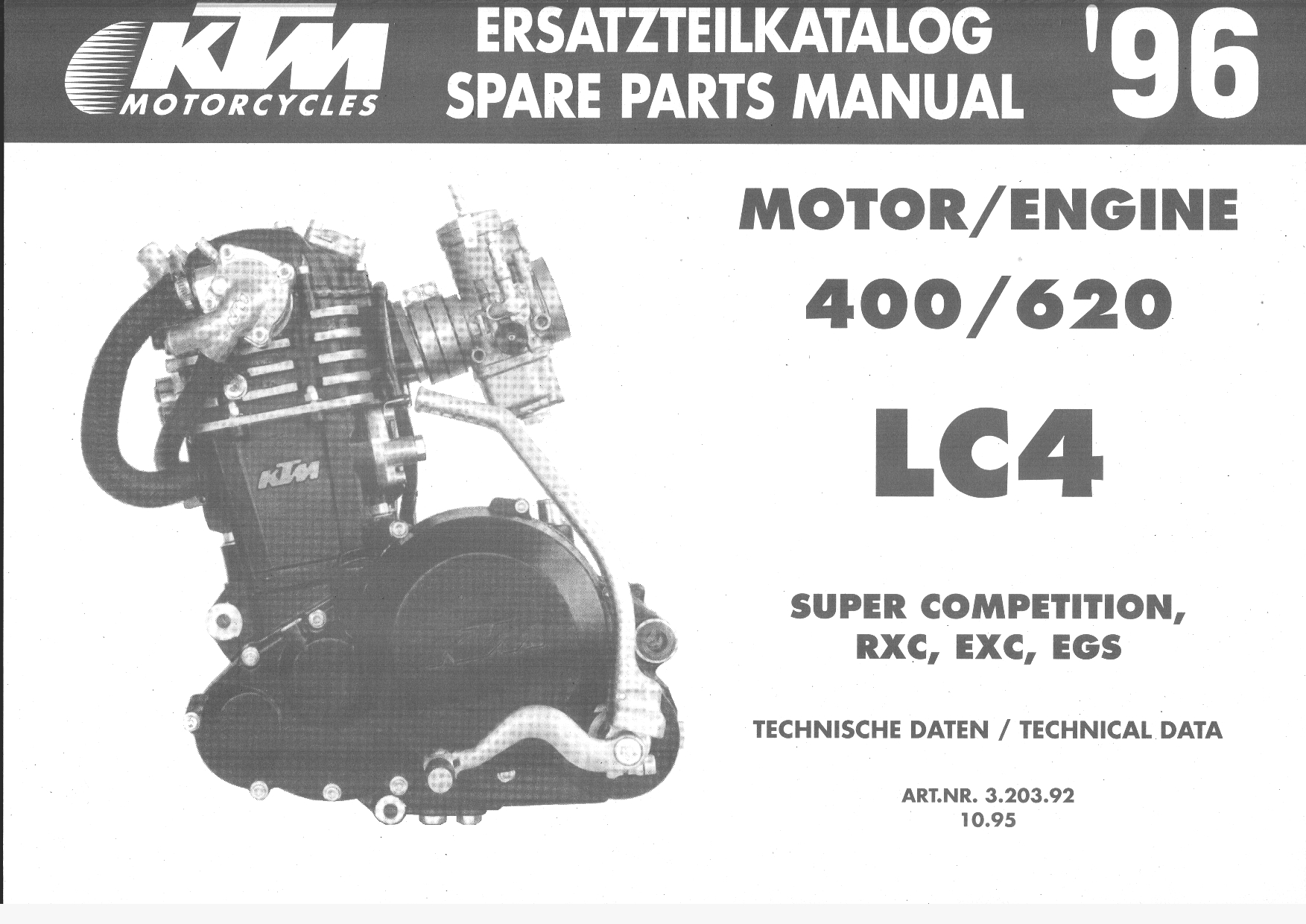 KTM LC4 400 620 1996 Parts List PDF Download - Service manual - Repair manual PDF Download