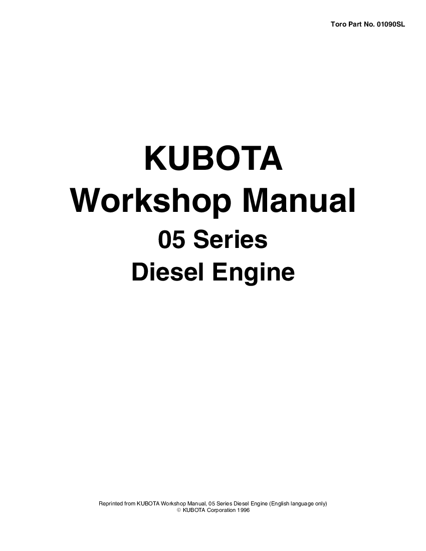 Kubota 05 series engine service manual PDF Download
